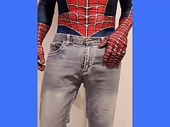 Spidermans cock and Spiidersmans cumshot cosplay Spidey's Web's