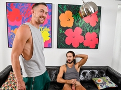 Slender loves get laid on the couch until the cum floods them both