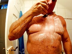 Fitness musclebear sport papi bodybuilder Studio bizeps strongman powerlifter fit shaving chest