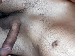 Indian shaved cock masturbating and make lot of cum