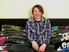 Emo twink Jack Halliwell stroking his shaft on his emo bed