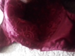COMING ON WIFES RED  BRA